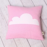 Individualisierte Projekte - Wolkenhimmel - Dein  Kissen mit Namen aus Biobaumwolle