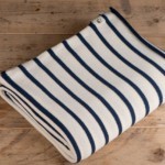 Tagesdecke weiß blau groß Biobaumwolle